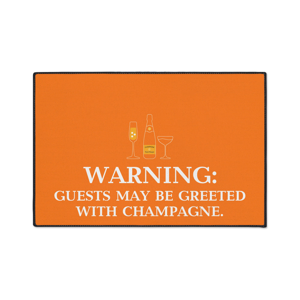 Heavy Duty Floor Mat - Veuve Clicquot Warning Guest Champagne