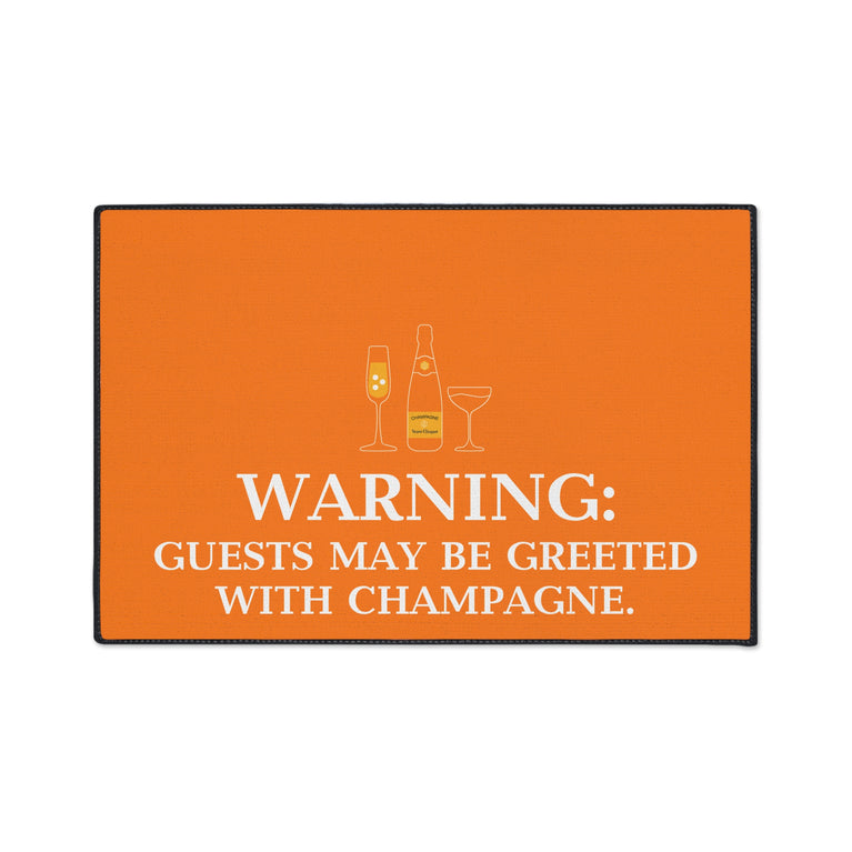 Heavy Duty Floor Mat - Veuve Clicquot Warning Guest Champagne