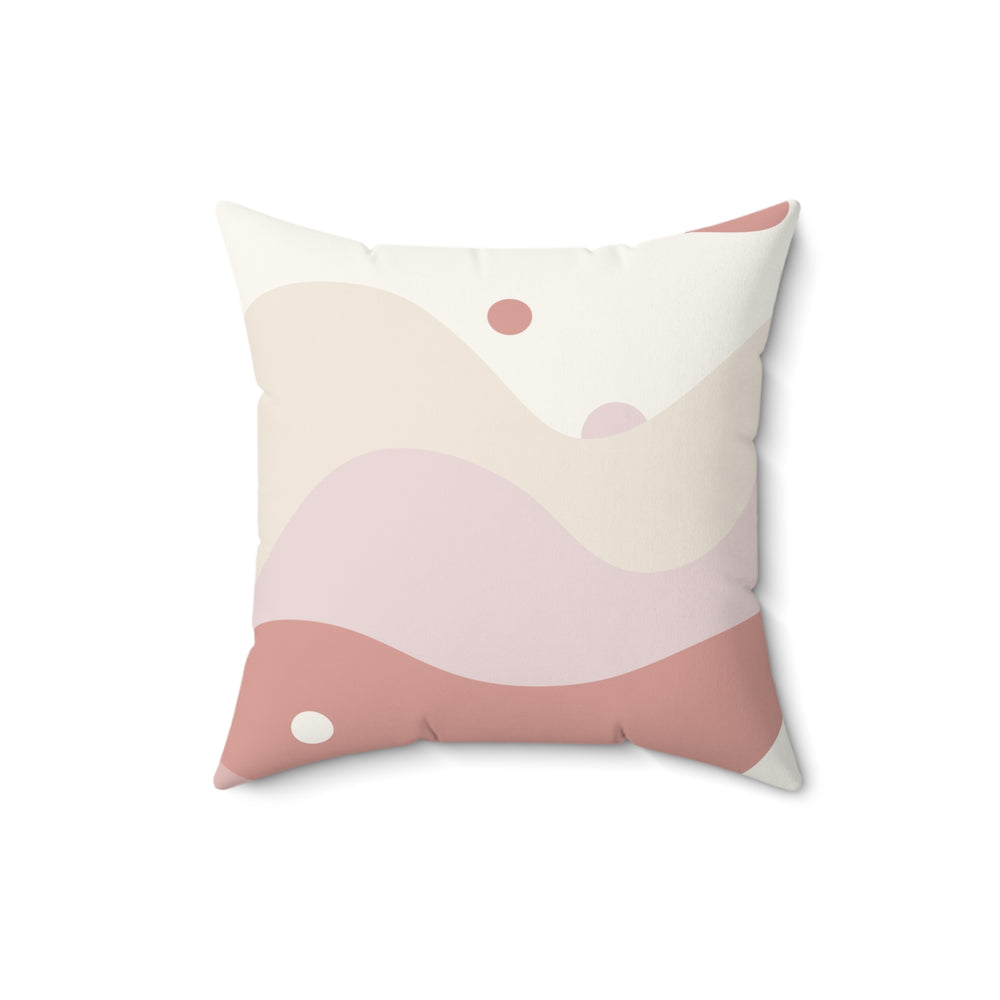 Cream Polka Square Pillow