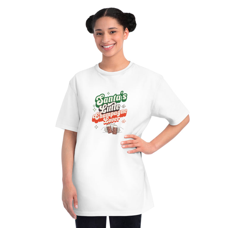 Santa's Little Champagne Lover Shirt - Organic Cotton Gift Tee