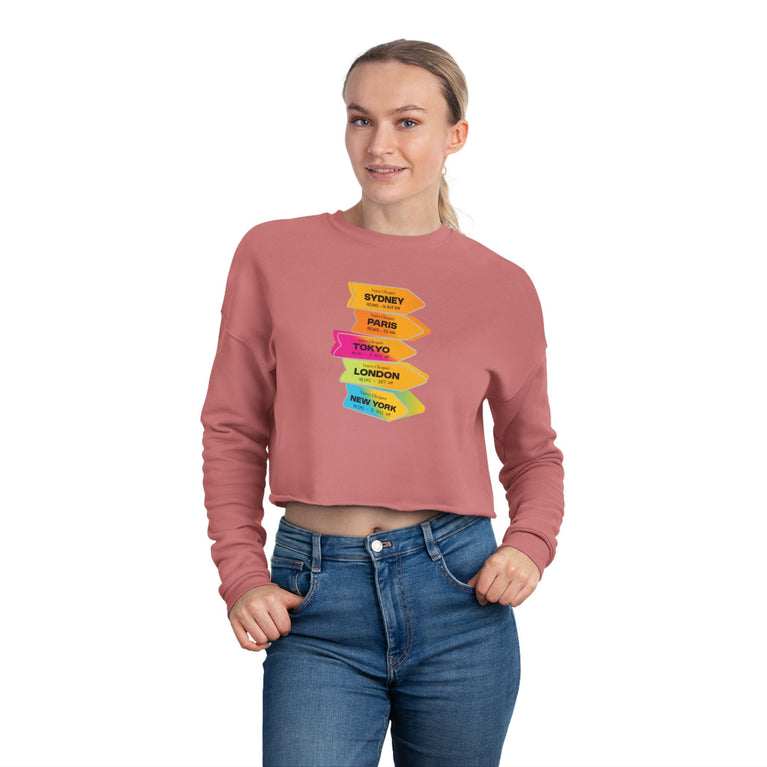 Clicquot Arrow "Follow Your Sun" Collection - Women's Cropped Sweatshirt