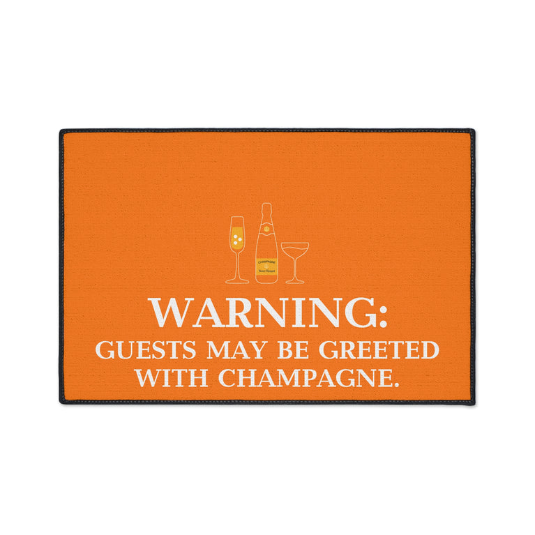 Heavy Duty Floor Mat - Veuve Clicquot Warning Guest Champagne