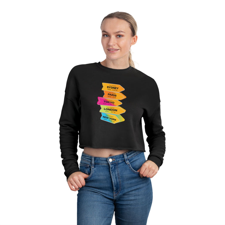 Clicquot Arrow "Follow Your Sun" Collection - Women's Cropped Sweatshirt