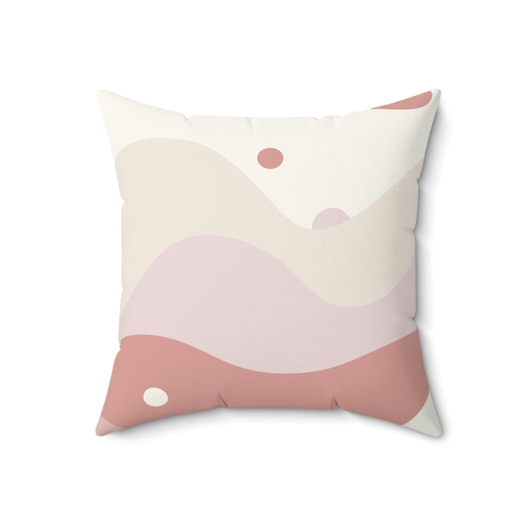 Cream Polka Square Pillow