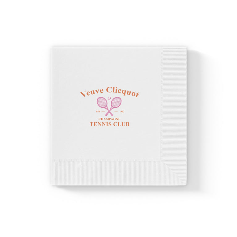 Veuve Clicquot Tennis Club -White Coined Napkins