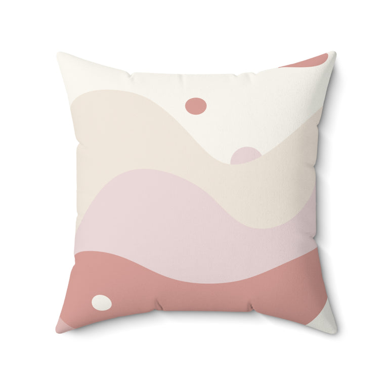 Cream Polka Square Pillow