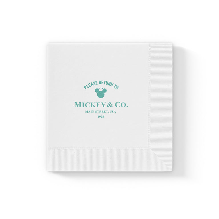 Mickey & Co. White Coined Napkin