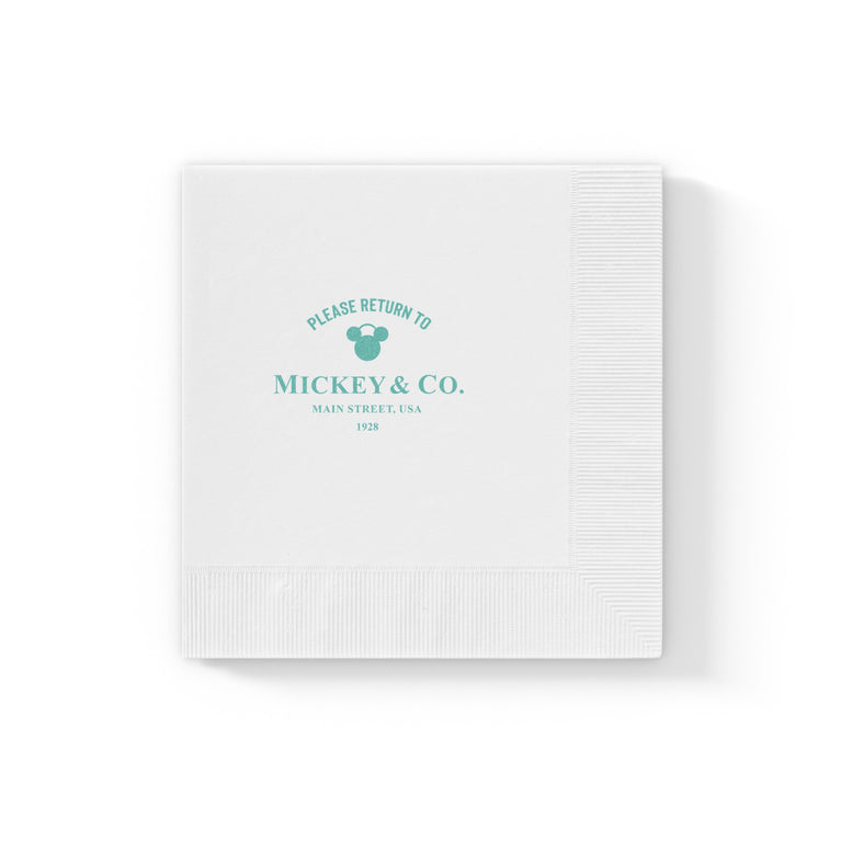 Mickey & Co. White Coined Napkin