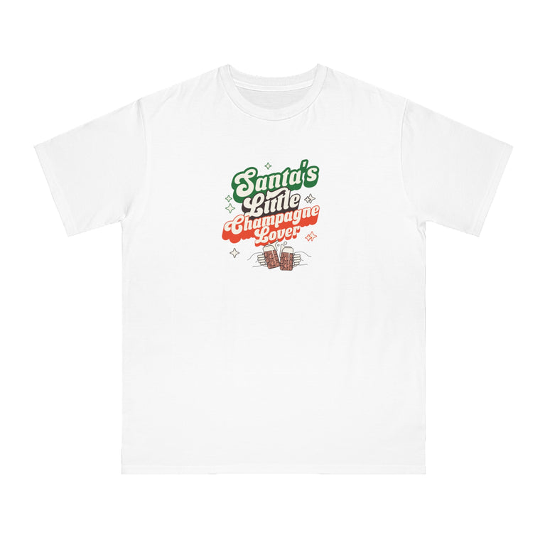 Santa's Little Champagne Lover Shirt - Organic Cotton Gift Tee