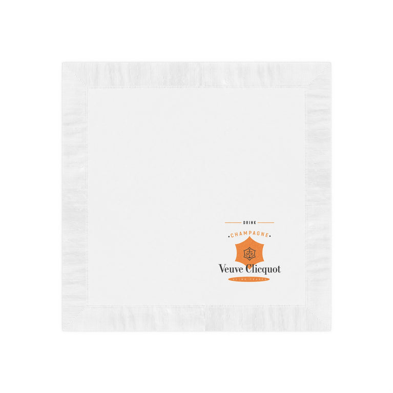 Veuve Clicquot Champagne - White Coined Napkins