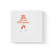 Save Water Drink Champagne - White Coined Napkins | Premium Three-Ply Quality