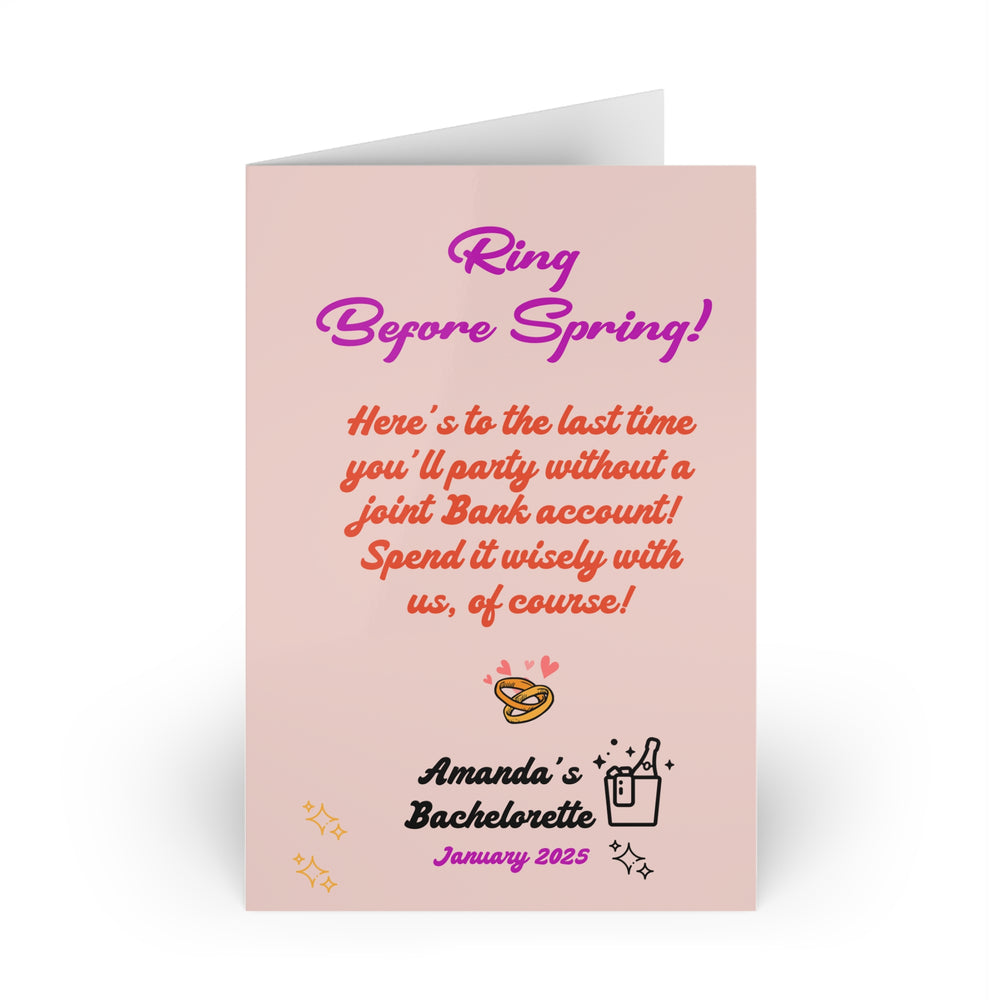 Personalized Bachelorette Greeting Cards - Fun Champagne