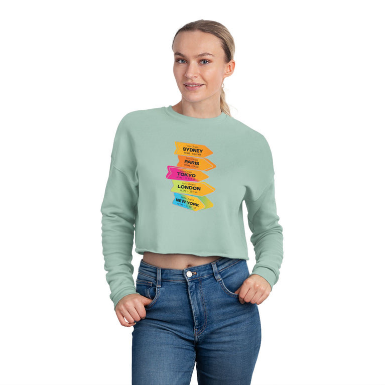 Clicquot Arrow "Follow Your Sun" Collection - Women's Cropped Sweatshirt