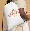 Hermes Paris Drawstring Bag