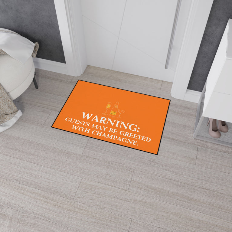 Heavy Duty Floor Mat - Veuve Clicquot Warning Guest Champagne